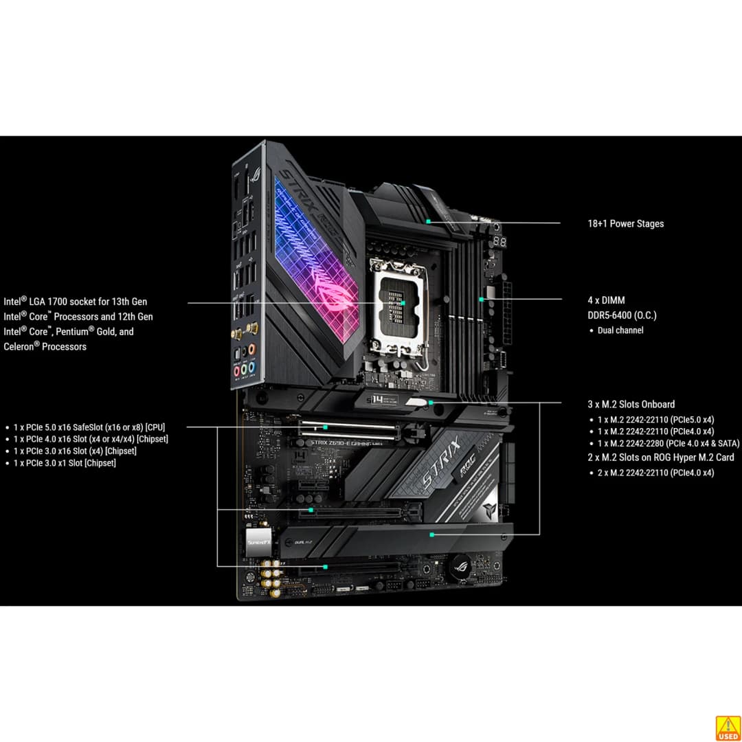 ASUS ROG STRIX Z690-E GAMING WIFI Motherboard Socket LGA1700 CPU DDR5 6400(OC) MHz Memory Chipset Z690 ATX Mainboard