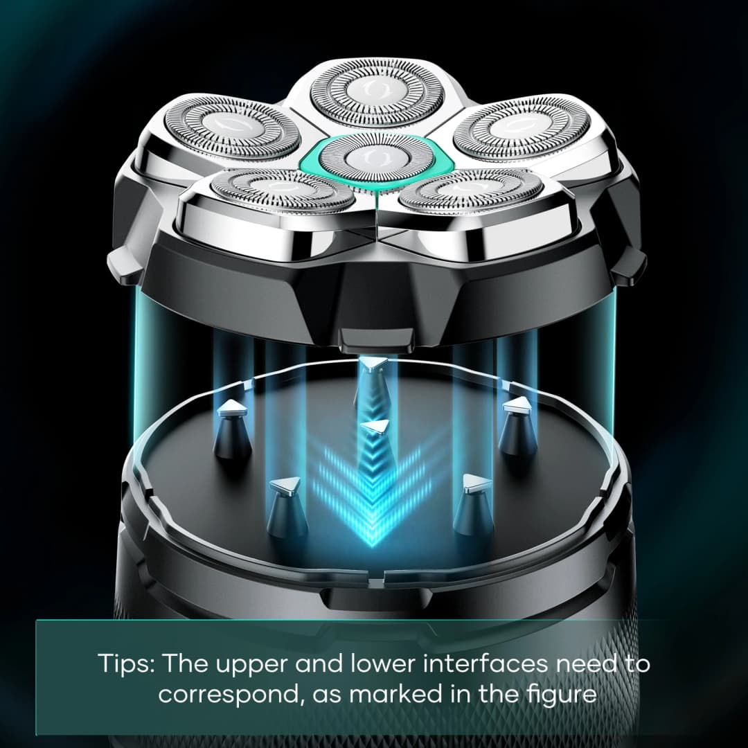 شفرة قابلة للاستبدال KENSEN لماكينة حلاقة الرأس S15، شفرة مغناطيسية 6D مقاومة للماء من الفولاذ المقاوم للصدأ لماكينة FK-8750 - 5