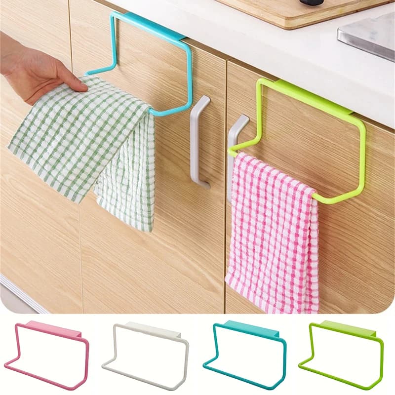 رف مناشف للمطبخ حامل مناشف بلا خياطة حامل مناشف لغسل الصحون رف تخزين متعدد الأغراض للخزانة