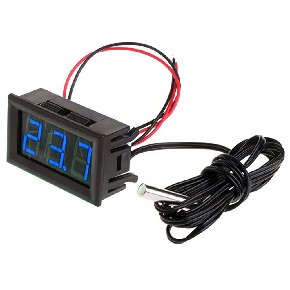 DC 5-12V LED Digital Thermometer Car Temperature Monitoring Panel Meter Monitor Temp Sensor Meter with Temperature Probe - 4