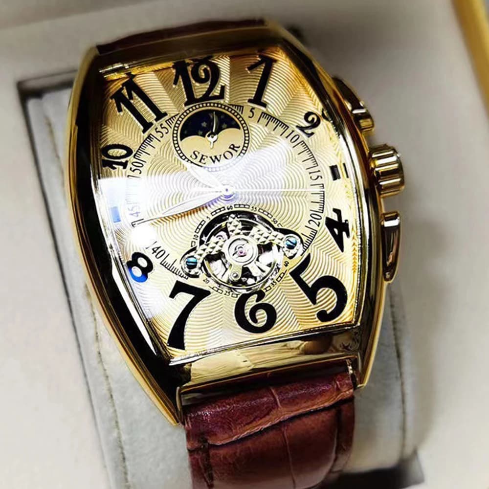 Luxury Mens Automatic Mechanical Watches Tourbillon Skeleton Wrist Clock Male Luminous Man Wrist watch for men relojes mecánicos - 5