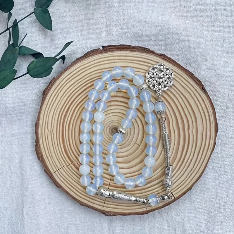حبات مسبحة إسلامية جديدة 8 سم 45 أوبال TASBIH الشرق الأوسط للرجال والنساء أساور صلاة مجوهرات رمضان - 2