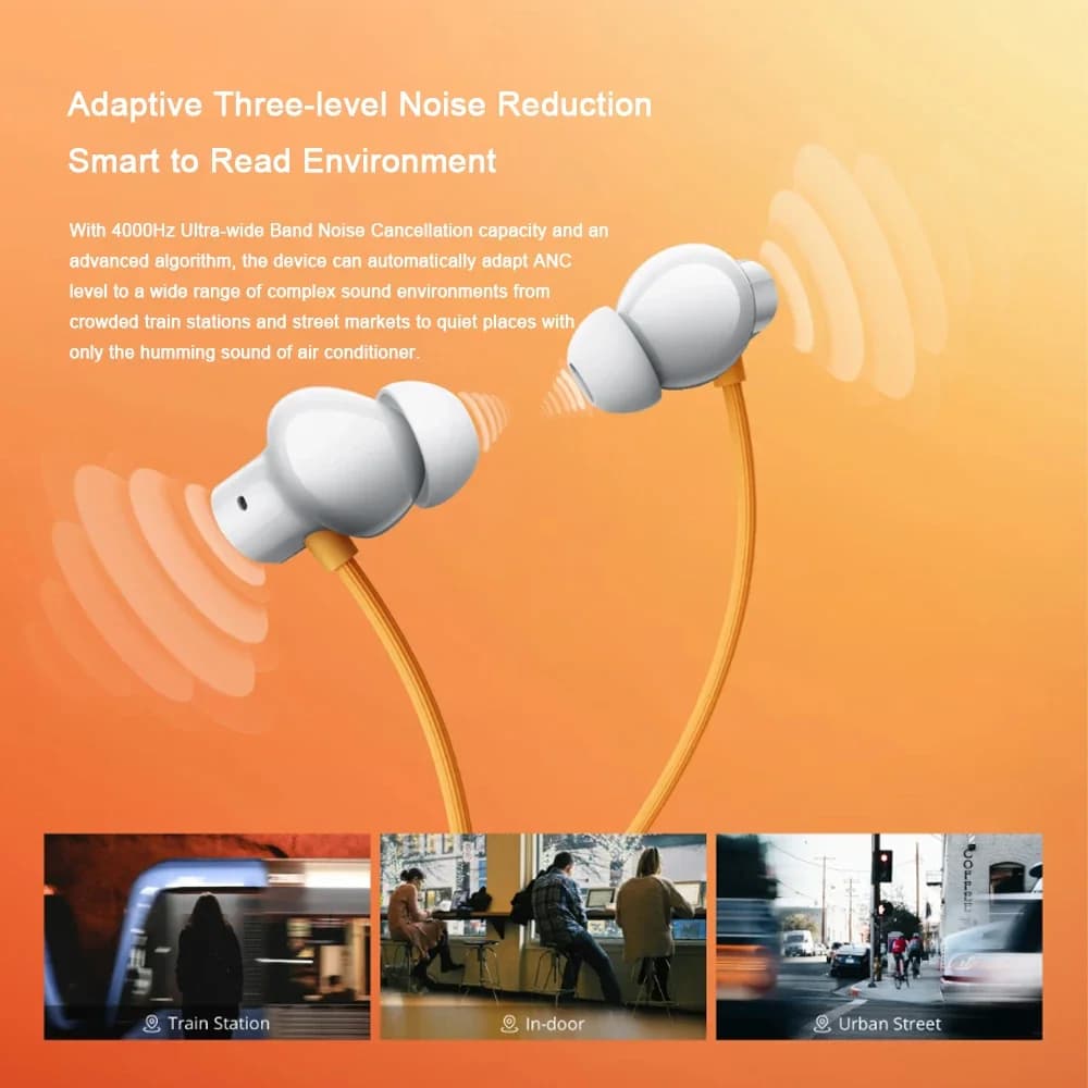 سماعات الرأس اللاسلكية الجديدة الأصلية Realme Buds Wireless 5 ANC بمحرك باس ديناميكي 13.6 ملم وبلوتوث 5.4 وإلغاء ضوضاء هجين 50 ديسيبل - 6