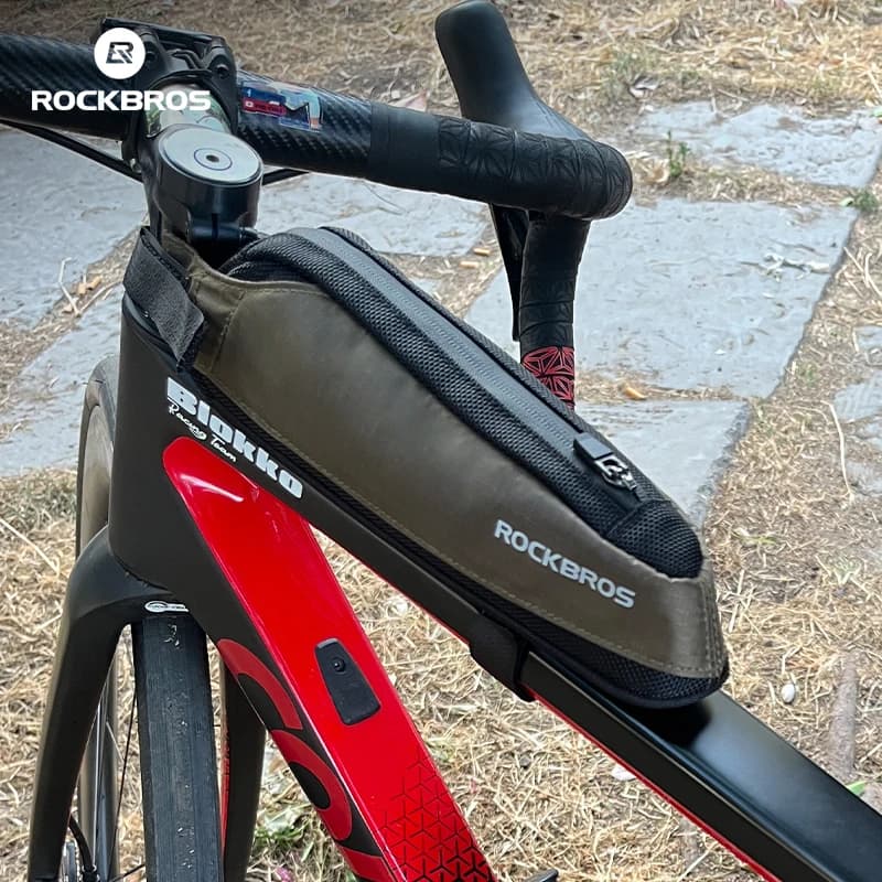 ROCKBROS Bike Bag Portable Bike Top Tube Frame Bag Nylon MTB Road Phone Tool Bag Reflective Ultralight Bicycle Pannier Accessory - 6