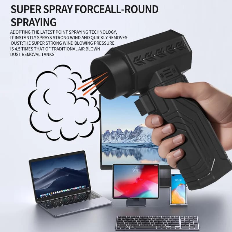 880000RPM Turbo Fan Jet Powerful Air Blower 10000mAh 600g Thrust 70m/s Wind Brushless Duster, vacuum leaf Removal Dryer for car - 4