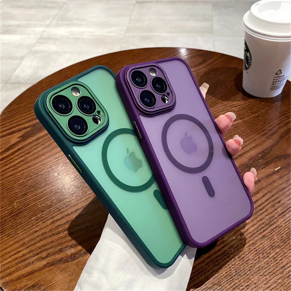 Lens Protection Case For iPhone 11 12 13 Proa Mx mini 15 16 Plus iPhone 16 15 14 Matte Translucent Magsafe Wireless Charge Cover - 3