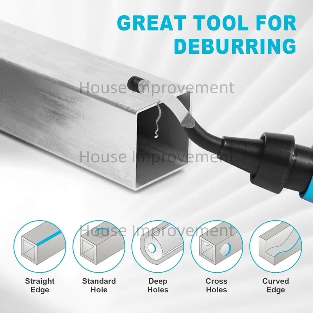 Deburring Tool Set with 11pcs High Speed Steel Swivel Blades Burr Removal Tool for Metal Resin PVC Pipes Copper Plastic Aluminum - 6