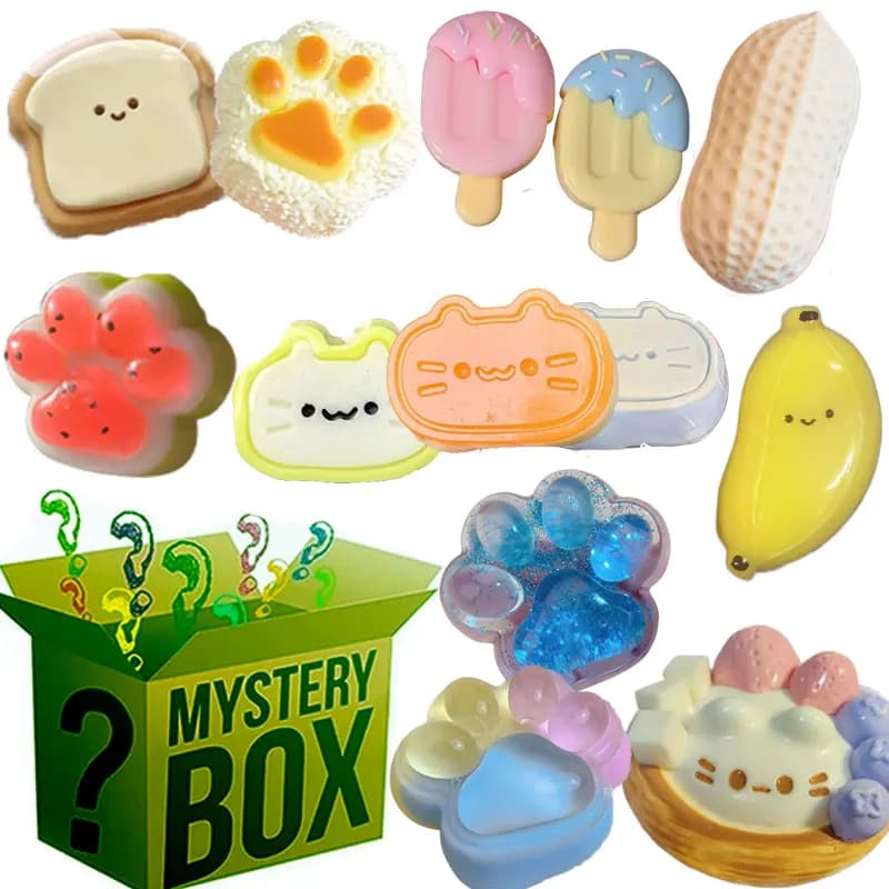 Mystery Fidget Toy Kawaii Cat's Paw,Simulated Food,Antistress Foot Squishy Toy, Squeeze Toy, Mochi Squishy, Stress Reliever Toys - 2