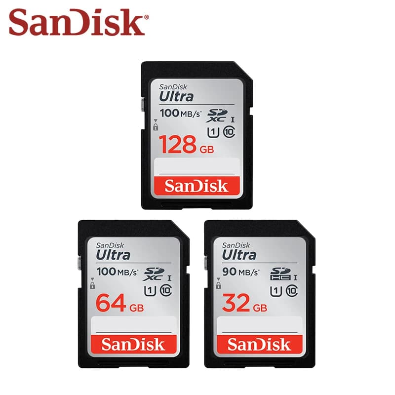 SanDisk Ultra SD Card 32GB 64GB 128GB 256GB SDXC Class 10 U1 Flash SD Memory Card High Speed For SLR Camera Shooting 4K  Video - 2