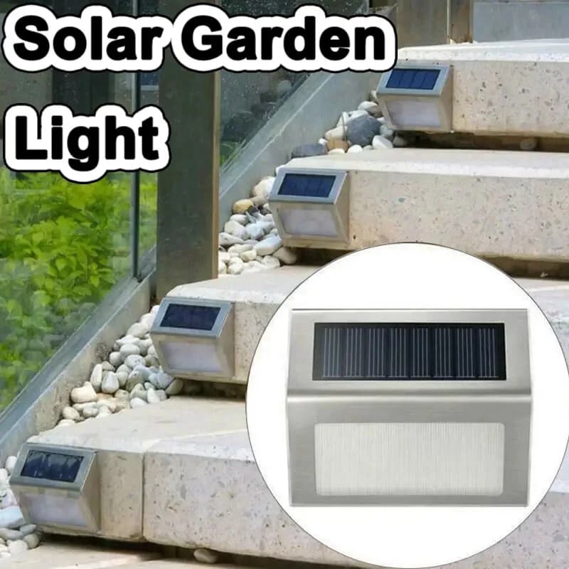 3 LED Outdoor Solar Stainless Steel Garden Light IP65 Waterproof Garden Yard Lighting Floodlight Stair Aisle Street Lamps 50lm