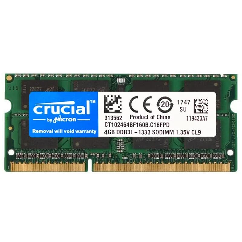 Crucial Laptop Memory RAM DDR3 DDR3L DDR2 2GB 4GB 8GB 1600 1866 1333 1066 667 800MHz PC3-8500 10600 12800 1.35V Notebook SODIMM - 3