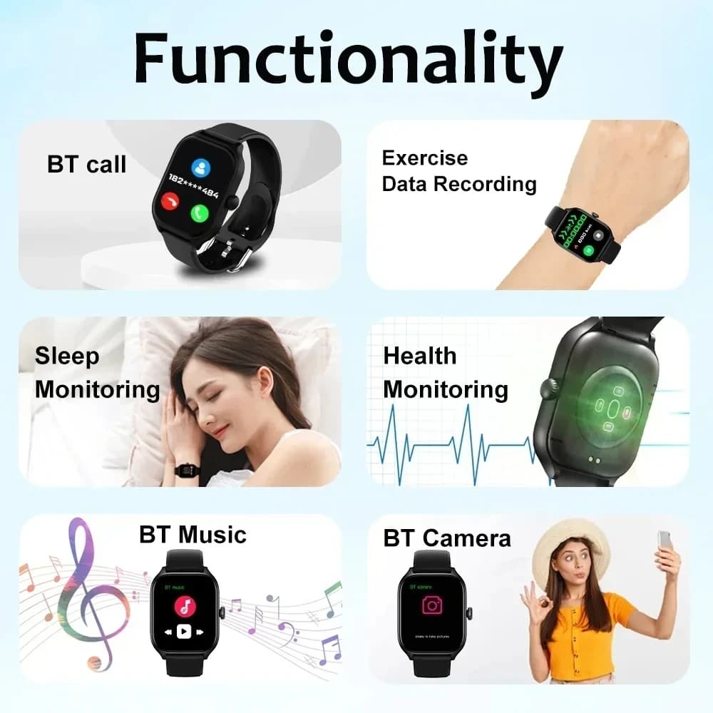 2026 New Men's Smart Watch Women's Gift 2.01inch HD Full Touch Screen Sports Fitness Watch Electronics Bluetooth Talk Smartwatch - 2