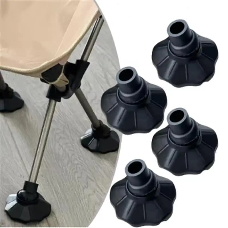 4Pcs Wear-resistant Non-Slip Camping Chair Foot Pads Adjustable Leg Caps For Folding Chair Or Stool Practical Outdoor Accessory