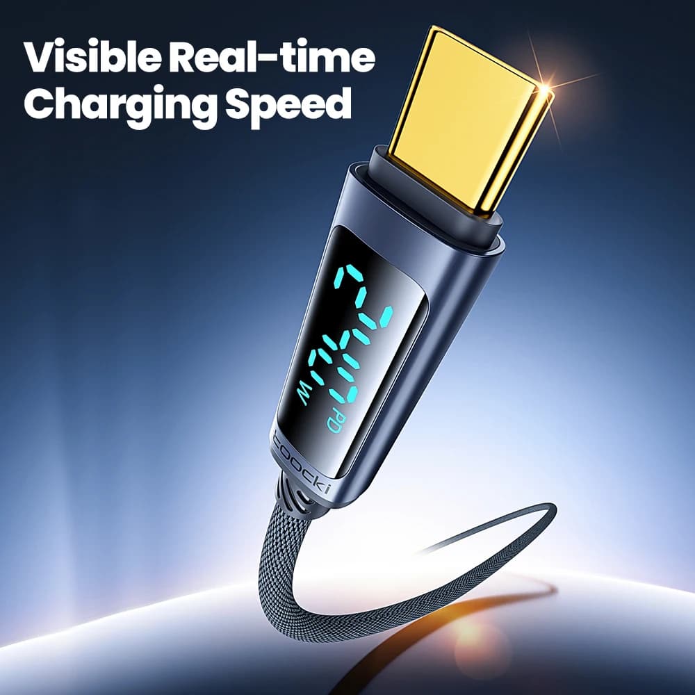 Toocki 240W Type C to Type C Cable PD3.1 Digital Display 100W Fast Charging USB C Cable for Macbook iPhone 16 15 Samsung Xiaomi - 4