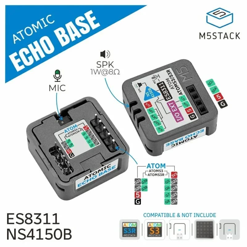 لوحة تطوير سماعة ذكية M5Stack ATOM Echo ESP32 قابلة للبرمجة مساعد منزلي ذكي تحكم صوتي منزلي - 3