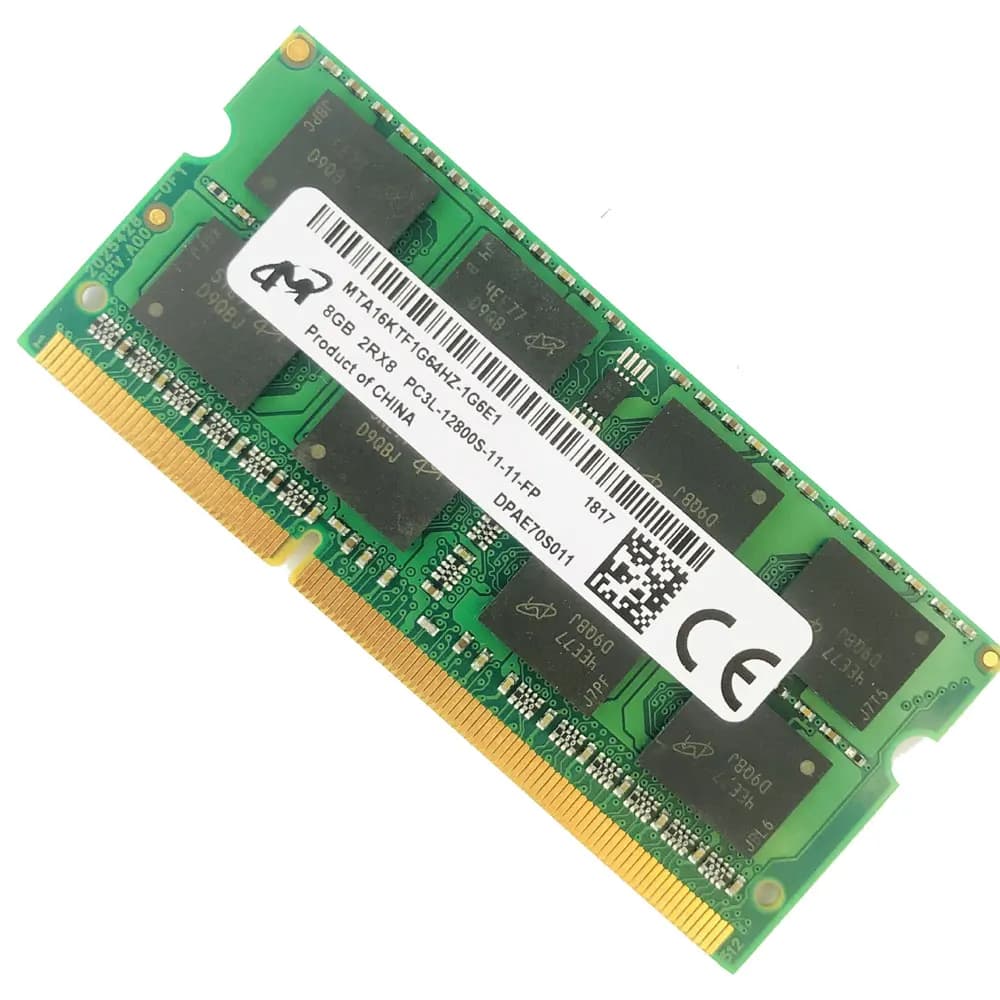 ذاكرة رام لابتوب كروشيال ميكرون DDR3 DDR3L بسعة 8 جيجابايت و4 جيجابايت بتردد 1066 و1333 و1600 و1866 ميجاهرتز SODIMM PC3L-12800S 14900 204Pin - 2