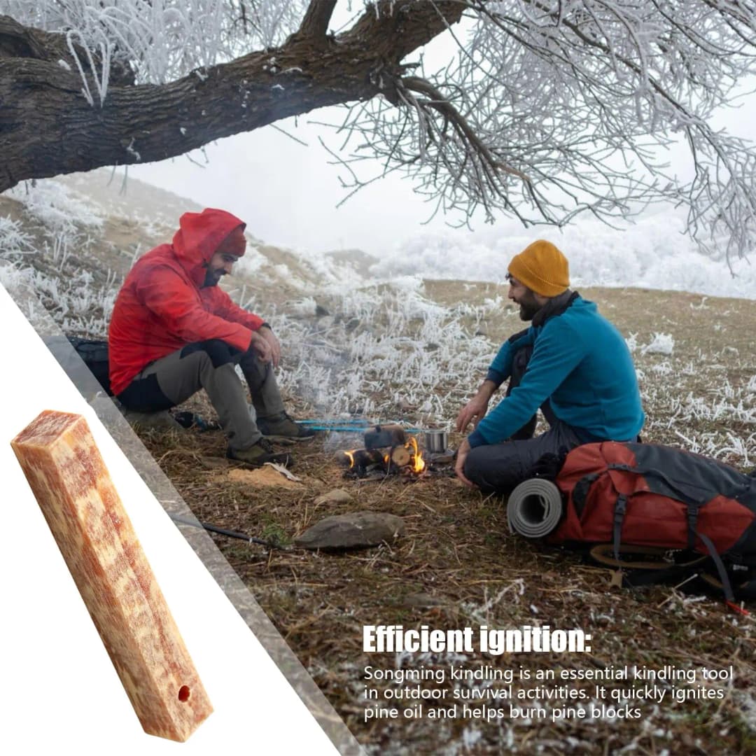 Rafford 2Pcs Pure natural ignition matches pine wood kindling matches outdoor fire making tools outdoor camping survival tools - 6