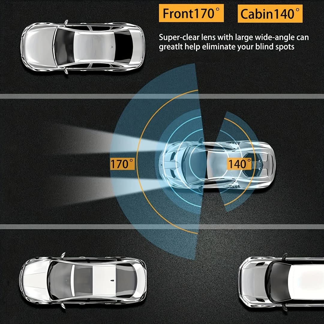 1080P WIFI Dual camera Dash Cam for cars,Front And Inside,car camera with IR Night Vision,Loop Recording,wide angle Car DVR Came - 5