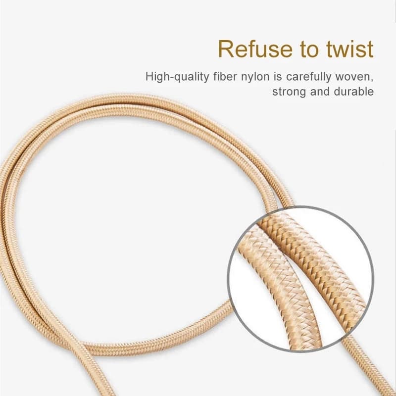 كابل شحن سريع 30 Pin لهاتف آيفون 4 و4s وآيباد 2 و3 وآيبود، سلك مضفر من النايلون مع قابس معدني لنقل البيانات ومزامنة شاحن USB - 4