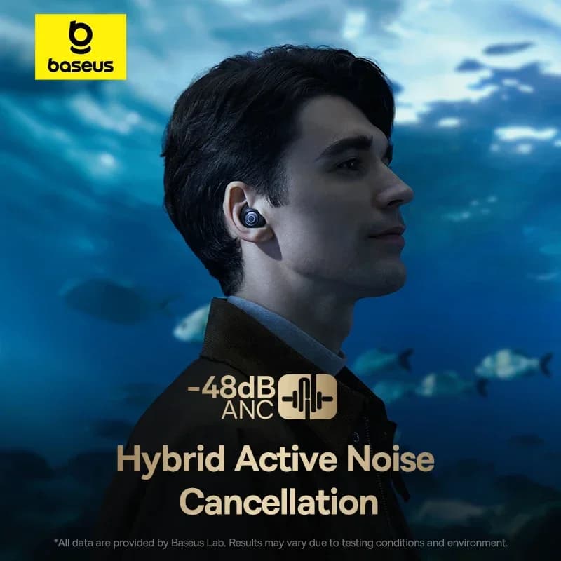 سماعات أذن لاسلكية Baseus Bowie MA10 Pro ANC إلغاء الضوضاء الهجين 48dB بلوتوث 5.3 سماعات أذن مقاومة للماء IPX6 4 ميكروفونات سماعات رياضية ENC - 3