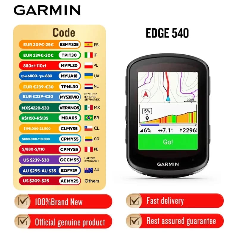 Garmin Edge 540 Cycling Computer Outdoor Map Navigation Mountain Road Bike Odometer Waterproof Cycling Holiday Gift