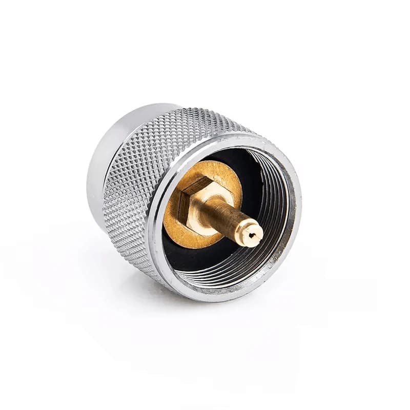 Widesea 1 lb. propane small gas tank input EN417 Lindal Valve Output outdoor camping stove Convert cylinder LPG canister adapter - 4