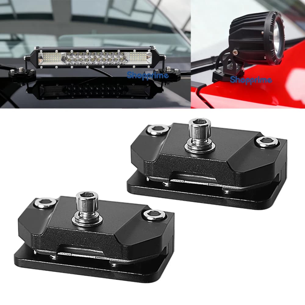قاعدة إضاءة بقعة عالمية للسيارة حامل تثبيت مشبك تثبيت غطاء المحرك حامل إضاءة عمل LED مشبك تثبيت شريط إكسسوارات للطرق الوعرة 4x4