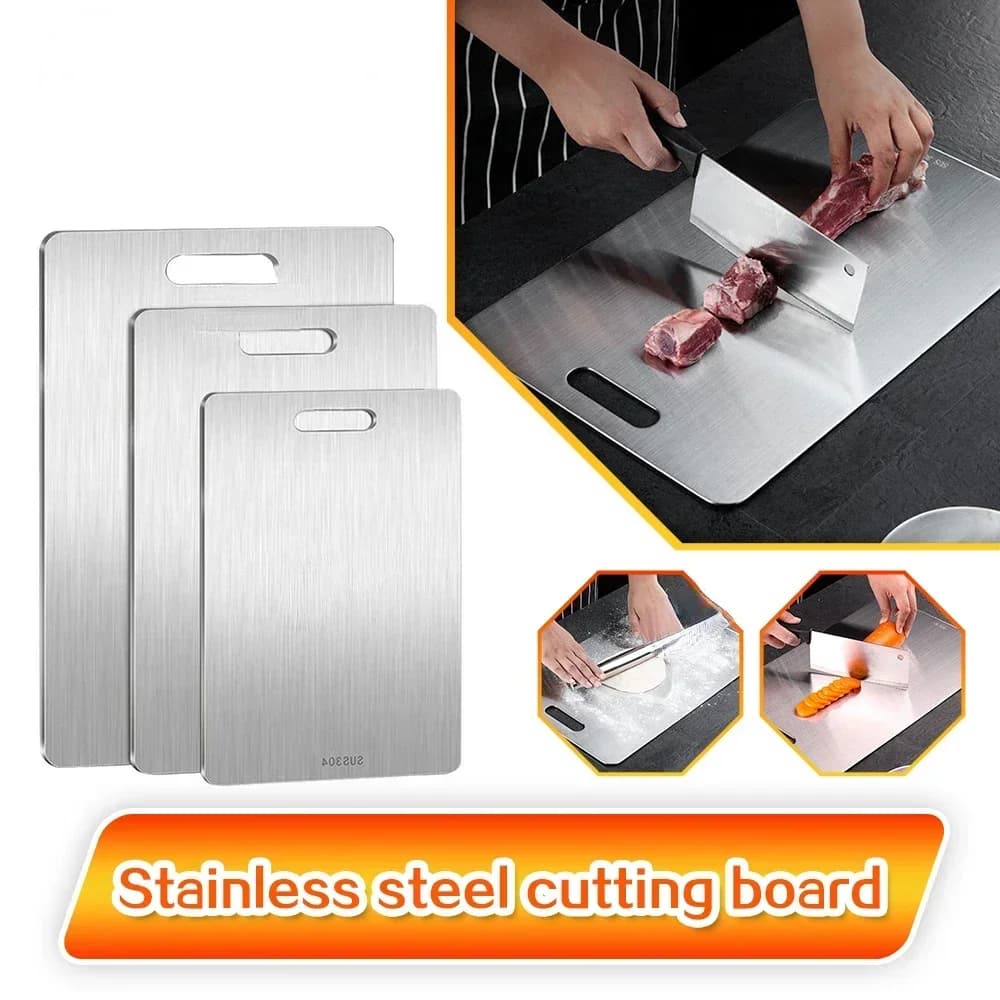 Stainless Steel Thickened Cutting Board Antibacterial Mildew-proof Kneading Dough Board Kitchen Fruit vegetable Cutting Board - 6