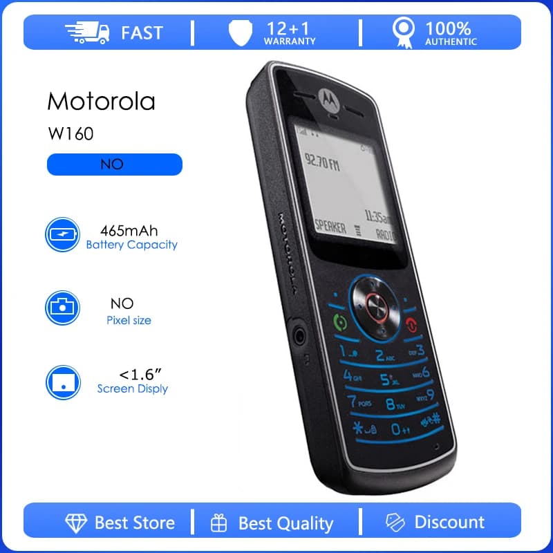 Refurbished Motorola W160 W156 Original W160  Detachable Battery 430mAh Cell Phone Wholesale Free shipping Only Support English