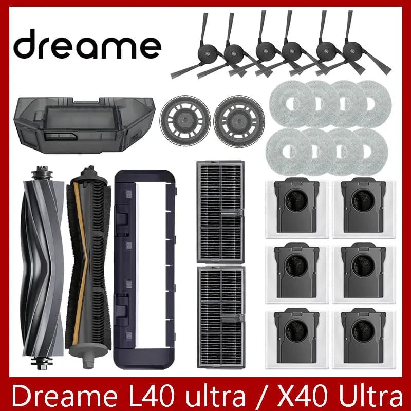 Dreame L40 ultra / X40 Ultra Robot Vacuum Accessories Dust Bags Mop Main Side Brushes Cloths HEPA Filters Spare Parts