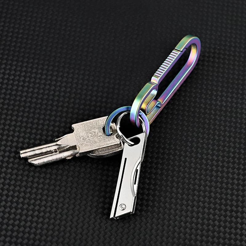 Mini Titanium Alloy Folding Knife Outdoor Camping Portable Keychain Open Box Pocket Knife Gift EDC Tool - 5