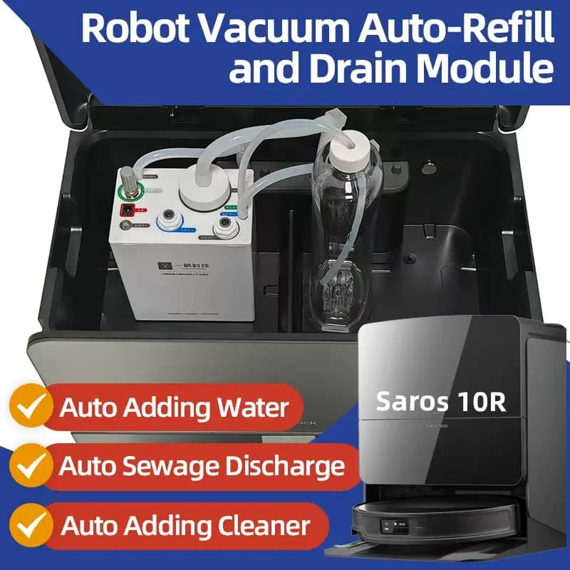 Roborock Saros 10R 20 Robot Vacuum Water Change Kit Auto Refill and Drain module water hookup kit accessories drainage system