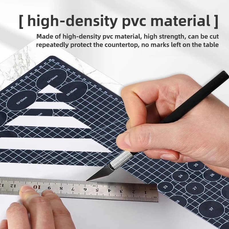 لوح قص A2 من PVC متين ذاتي الإصلاح لأعمال الخياطة اليدوية وقص الورق والنقش وسادة قص لأدوات الحرف الجلدية - 3