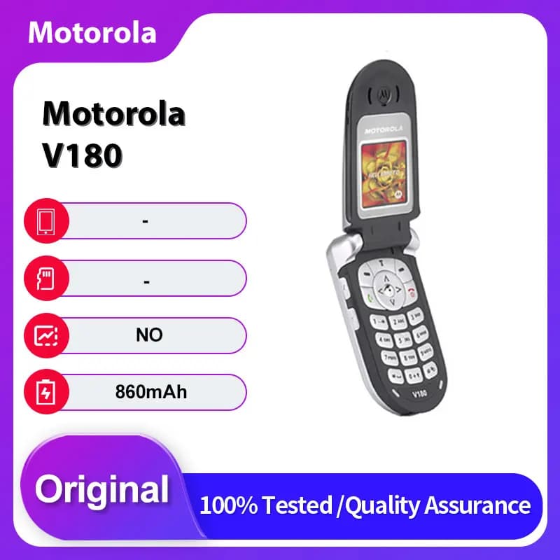 Original Unlocked Motorola V180 860mAh 2G GSM 900 / 1800 / 1900 Mobile Phone