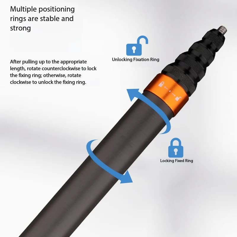 Applicable Insta360 X4/X3/X2 Ultra Long 3-meter Carbon Fiber Adjustable Extension Pole Invisible Selfie Stick - 3