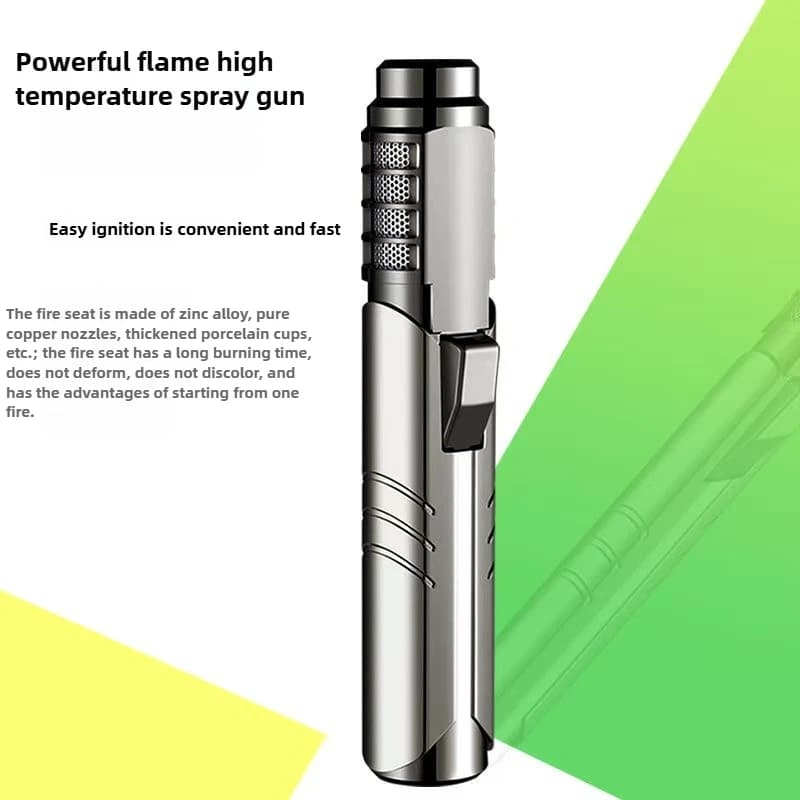 1800°High Temperature Spray Gun Butane Gas Lighter Metal Outdoor Windproof Blue Powerful Flame Torch Jet Lighter Welding Tool - 4