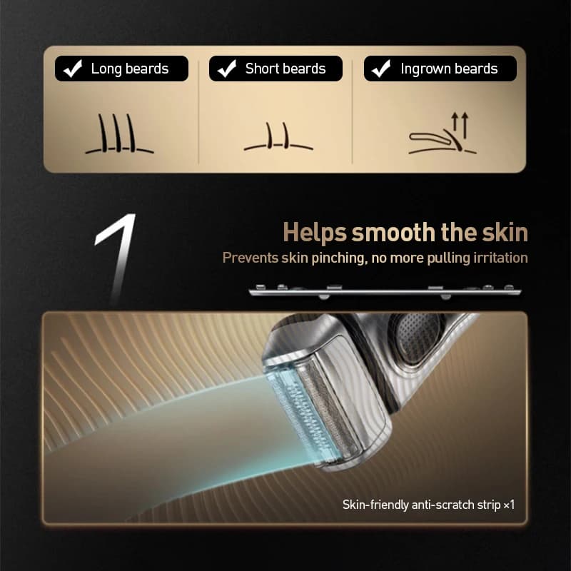 Braun 9018Vs Electric Shaver Reciprocating Razor Rechargeable Men's Shaving Machine Wet Dry Double Use Floating Head - 3