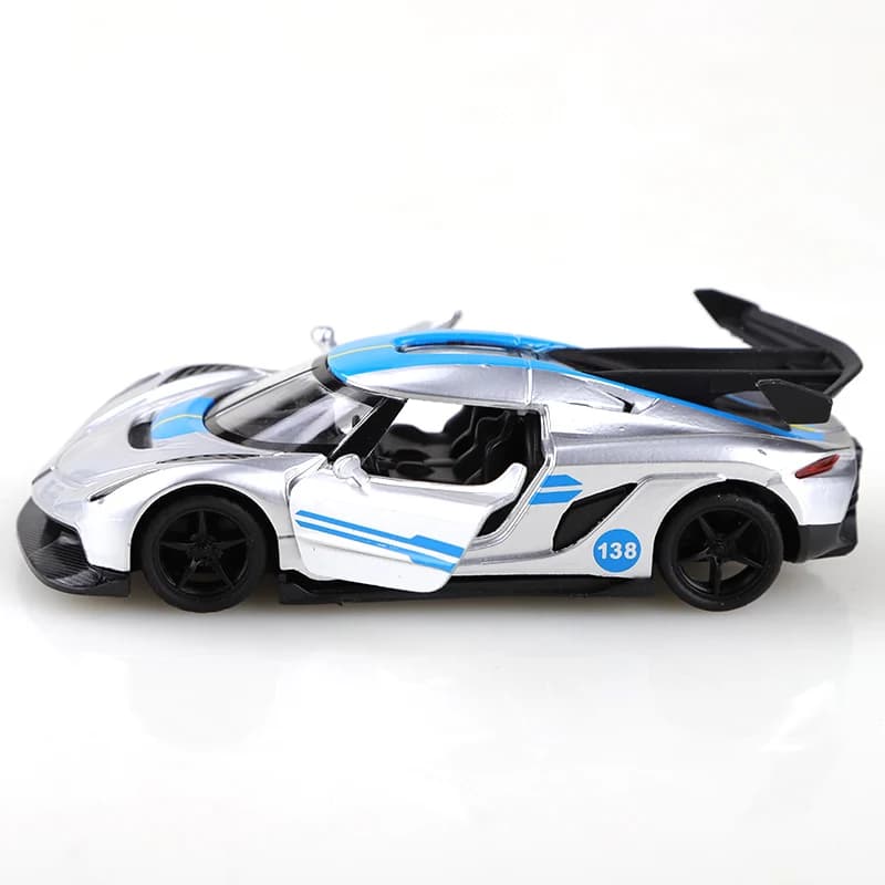 نموذج سيارة سباق بمقياس 1:36 مع أكياسها، معدن مصبوب، سيارة واقعية من خليط معدني للأطفال، لعبة للأولاد، تزيين السيارة - 3