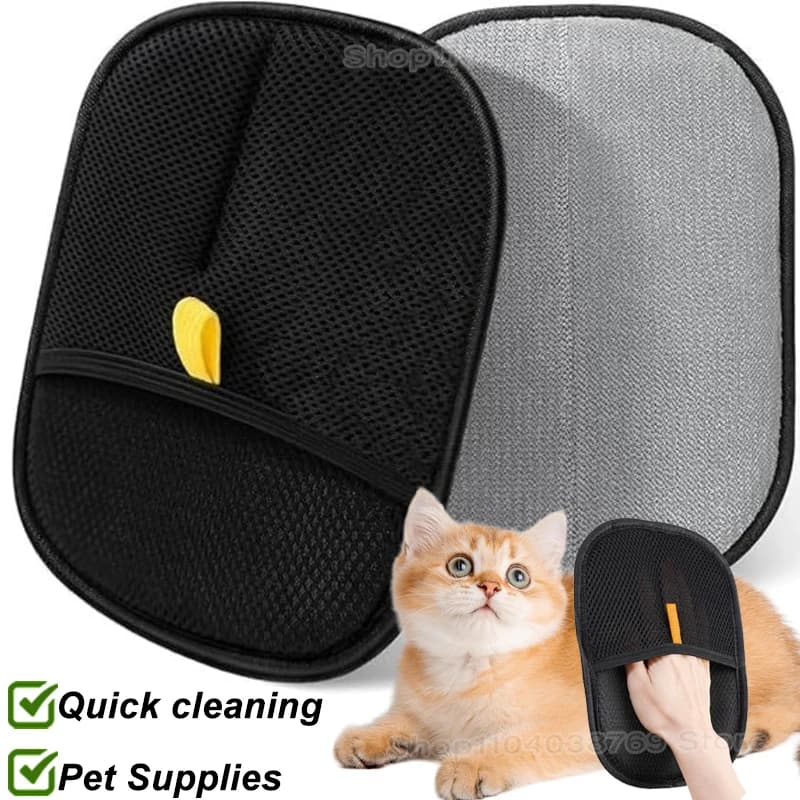 Reusable Electrostatic Pet Hair Removal Mitts Cat Dog Hair Collection Brush Sticking Device Home Hair Scraper Grooming Gloves - 2