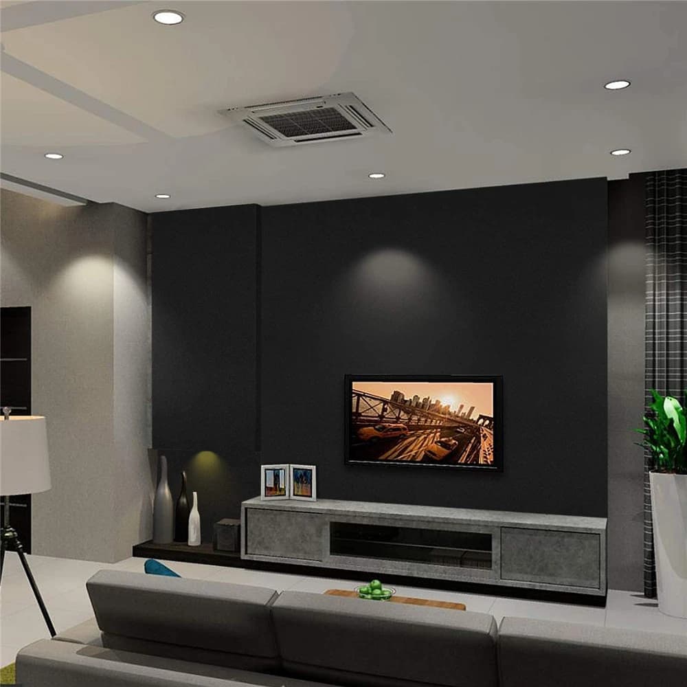 ورق جدران مطفأ بعرض 55 سم ملصقات فينيل سوداء مقاومة للماء ذاتية اللصق للأثاث والجدران ورق اتصال لغرفة المعيشة ديكور المنزل - 2