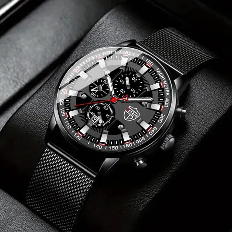 ساعة معصم رجالية فاخرة من DEYROS، كوارتز، تقويم، ساعة رياضية عصرية، هدية للرجال - 3