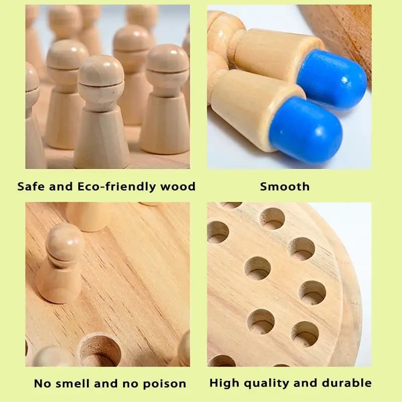 Wooden Puzzle Toys  Montessori Educational Learning Color Sensory BeBe Memory Match Stick Chess Party Game Children Kids - 4
