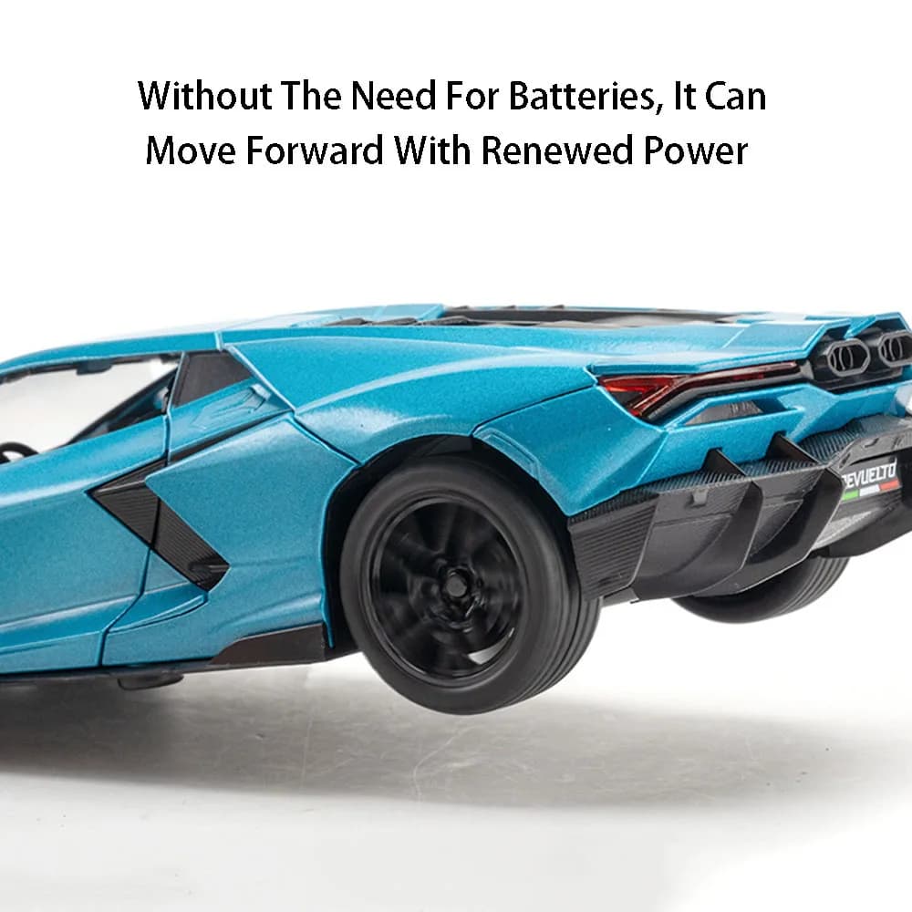 1:24 REVUELTO Alloy Diecast Model Car Toys Sports Cars 4 Doors Opened Pull Back Sound Light Racing Vehicle Festival Gift for Boy - 5