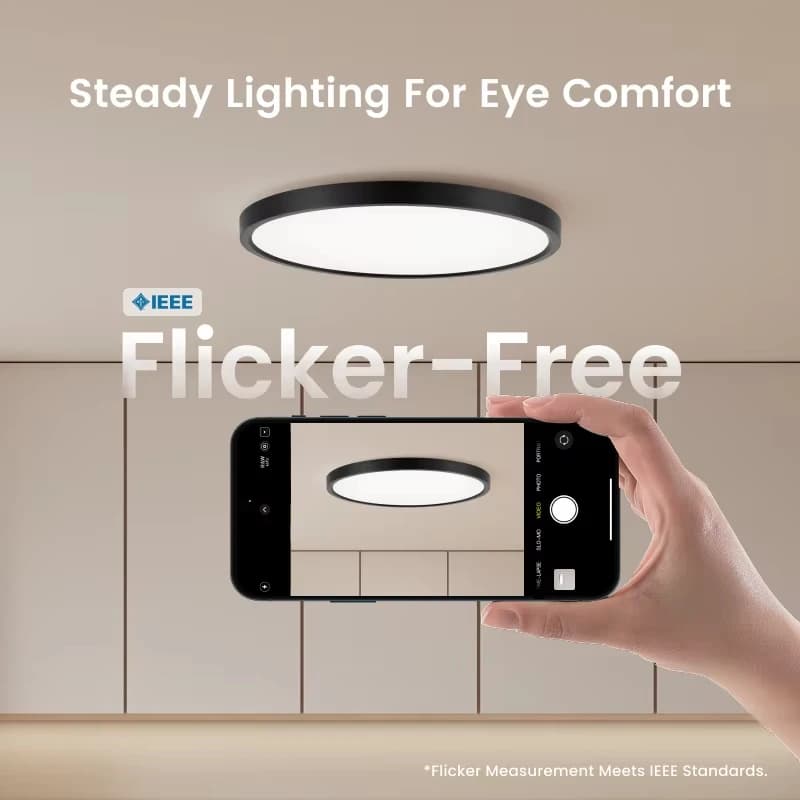 مصباح سقف ييليت الذكي LED جسم فائق النحافة إضاءة بيضاء دافئة أو باردة سمك 30مم تحكم صوتي ذكي عبر تطبيق واي فاي - 6