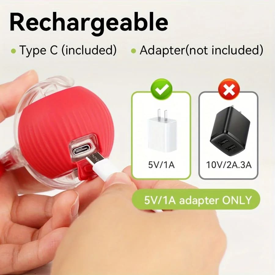 This interactive spherical toy for cats features an automatically rotating tail ball design and isarechargeable electric pet toy - 6