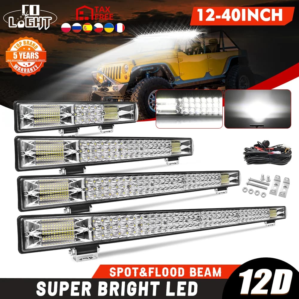 شريط إضاءة LED CO LIGHT 40 بوصة 780 واط 3 صفوف مصباح ضباب LED للقيادة مزيج إضاءة الطرق الوعرة إضاءة عمل LED لسيارات UTE ATV UTV SUV