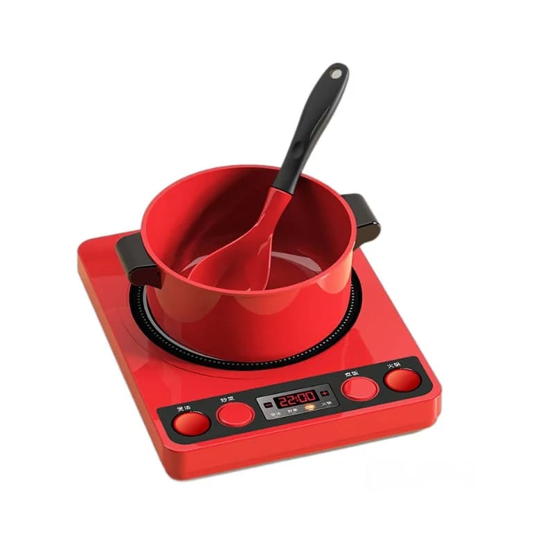 Children's Educational Play Kitchen Set – Pretend Play Cookware with Simulated Induction Cooker, Cooking & Cutting Toys for Boys - 5