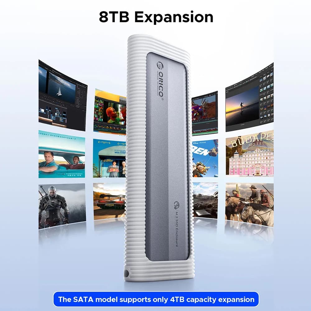 ORICO 1.8" M.2 SSD Enclosure 4/8TB Aluminum alloy ABS SSD Case 10Gbps M.2 NVMe to USB Adapter Support UASP - 3