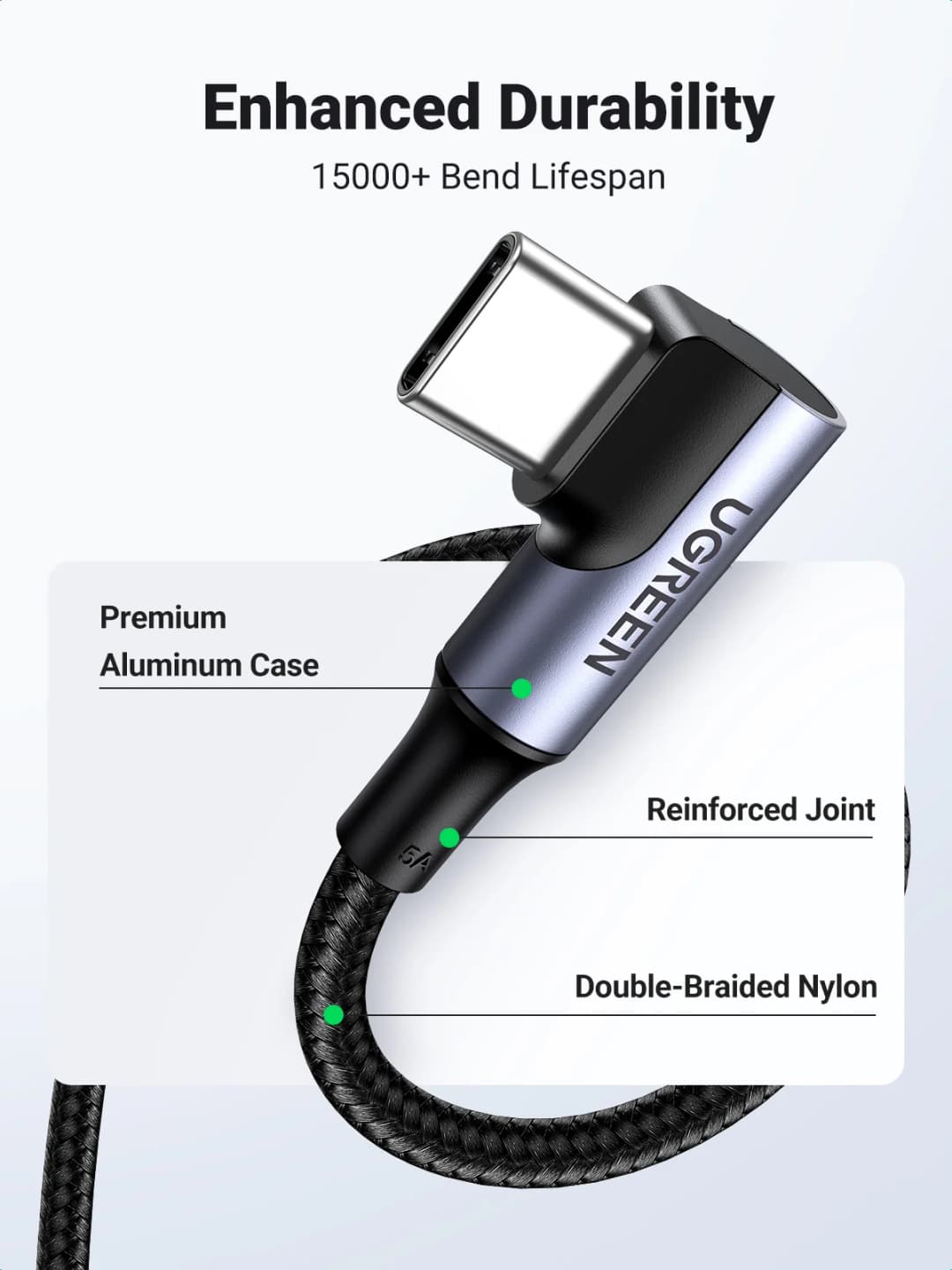 UGREEN 90 Degree PD100W USB C to USB C Charging Cable for iPhone 17 Samsung MacBook iPad Quick Charger 4.0 PD Fast Charging Cord - 6