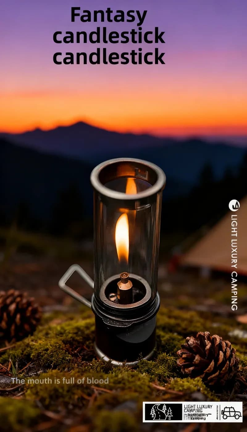 Mountainhiker Windproof Gas Candle Lamp Dreamlike Candlelight Tent Lighting Outdoor Camping Equipment Portable Lighting Lantern - 4